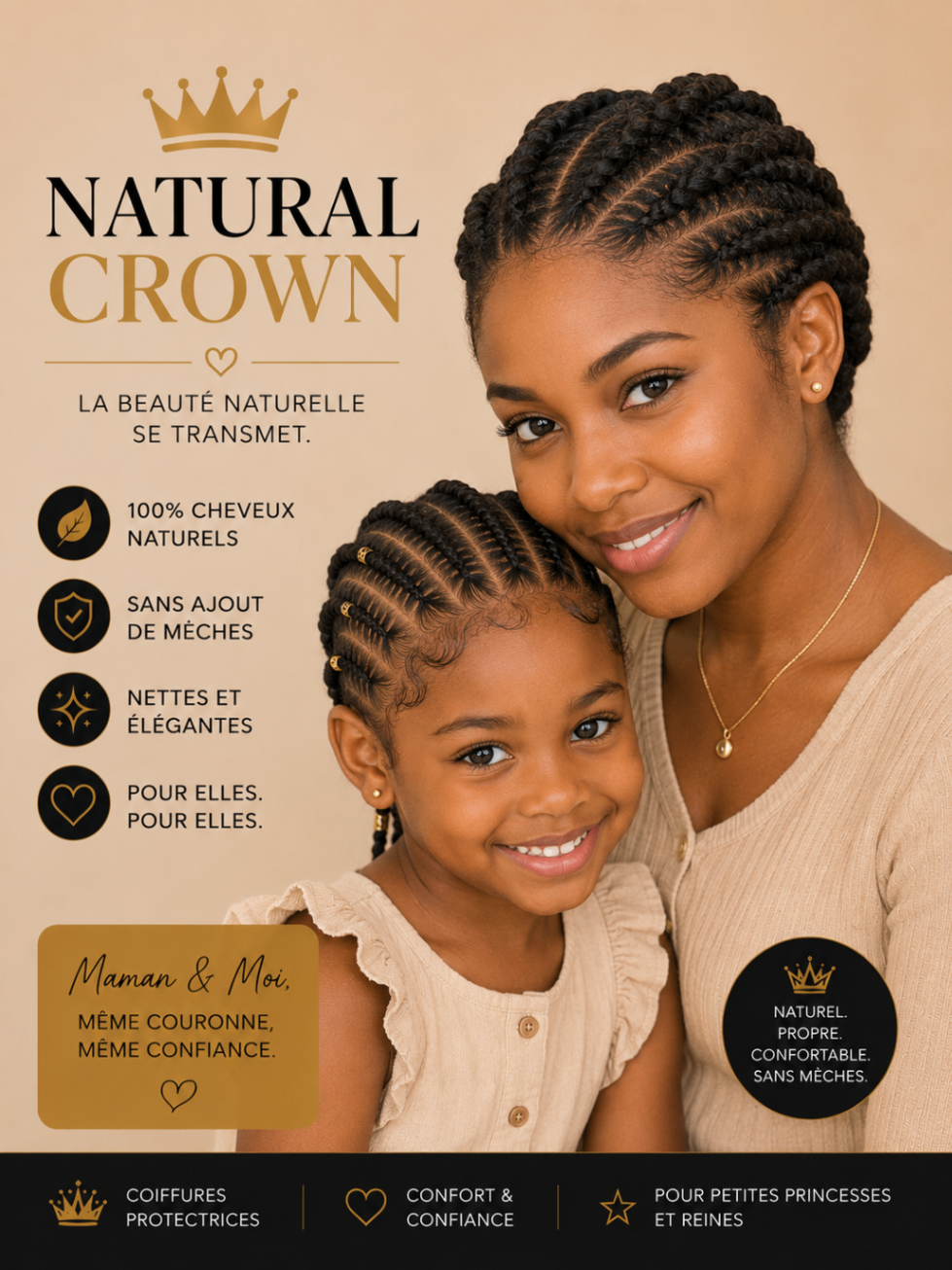 Natural Crown coiffure principale